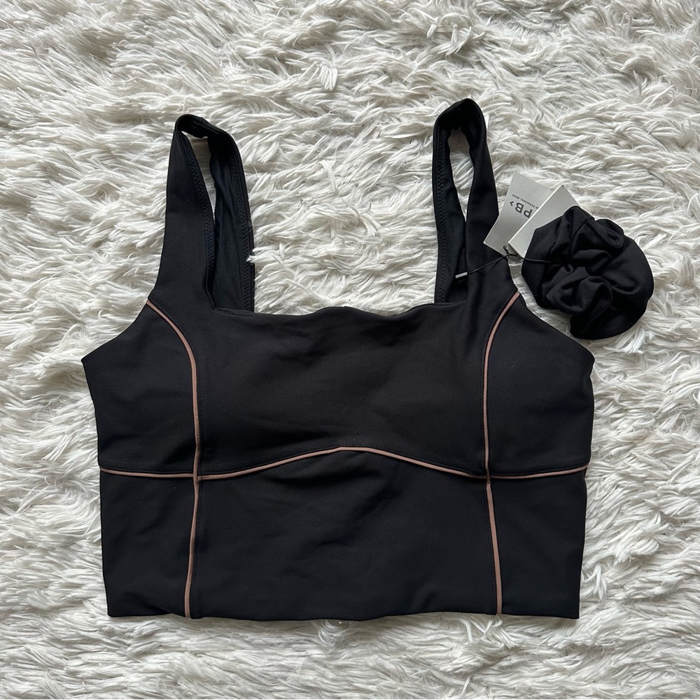 Abercrombie & Fitch YPB Sports Bra Black Contrast Trim Size L New With Tags